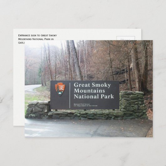 Anmelden Unterschrift. Smoky Mountains National Pa Postkarte (Vorne/Hinten)