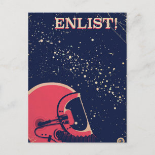 Anmelden! Vintages Plakat Postkarte