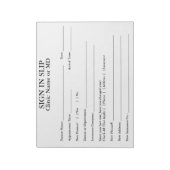 Anmeldung des Datenschutzbeauftragten in Slips Not Notizblock (Rotiert)