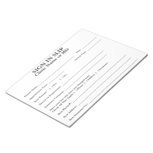 Anmeldung des Datenschutzbeauftragten in Slips Not Notizblock (angewinkelt)