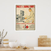 Anmeldung in Signalkorps 1919 Poster (Küche)