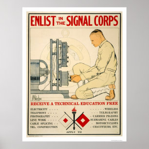 Anmeldung in Signalkorps 1919 Poster