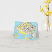 Anmerkung: Card Blank Inside Sea Turtles Sarr Karte (Gelbe Blume)