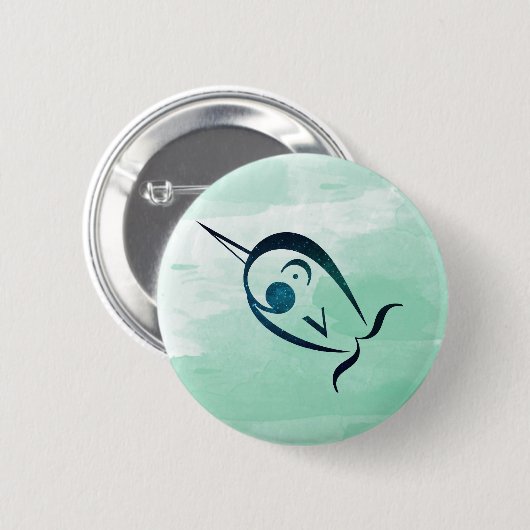 Anmerkung-ical Narwhal buntes Button (Vorne & Hinten)