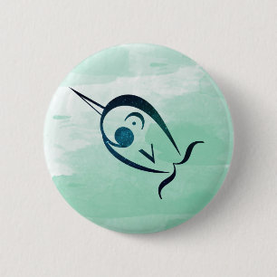 Anmerkung-ical Narwhal buntes Button
