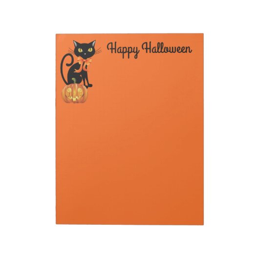 Anmerkung Pad-Halloween-Katze Notizblock (Rotiert)