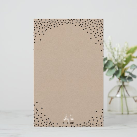 ANMERKUNG PAPIER rustikaler schwarzer Konfetti-Fle (Stehend Vorderseite)