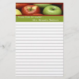 Anmerkung von Lehrer-personalisiertem Briefpapier