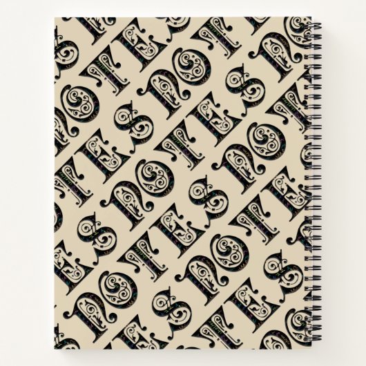 Anmerkungen Elegante dekorative Typografie Notizblock (Rückseite)