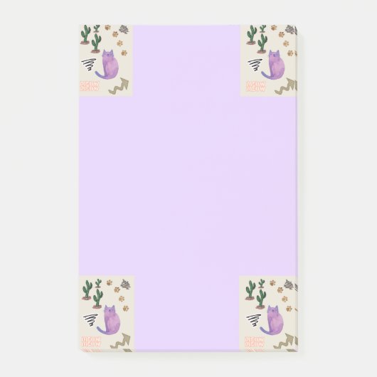 Anmerkungen Katzenkaktus Post-it Klebezettel (Vorderseite)