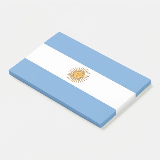 Anmerkungen unter der Flagge Argentiniens Post-it Klebezettel (angewinkelt)