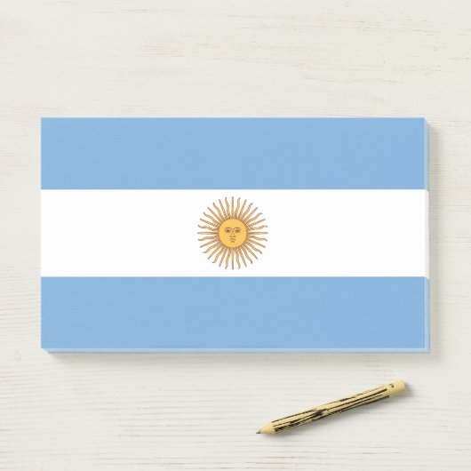 Anmerkungen unter der Flagge Argentiniens Post-it Klebezettel (Auf Schreibtisch)