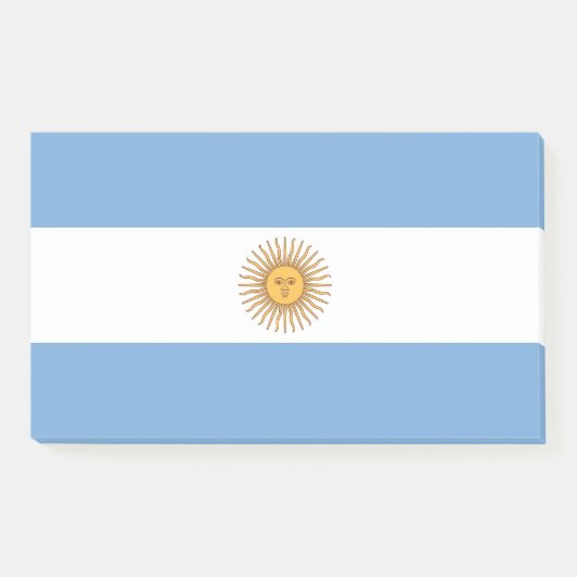 Anmerkungen unter der Flagge Argentiniens Post-it Klebezettel (Vorderseite)