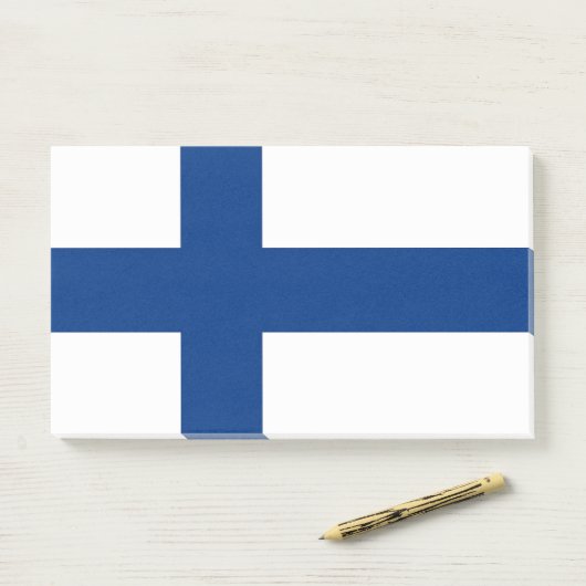 Anmerkungen unter der Flagge Finnlands Post-it Klebezettel (Auf Schreibtisch)