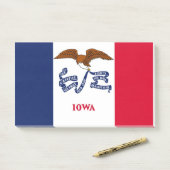 Anmerkungen unter der Flagge von Iowa, USA Post-it Klebezettel (Auf Schreibtisch)
