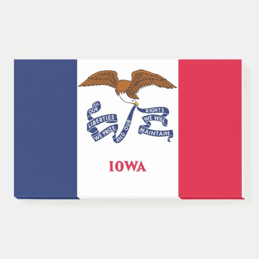 Anmerkungen unter der Flagge von Iowa, USA Post-it Klebezettel (Vorderseite)