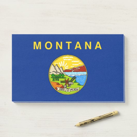 Anmerkungen unter der Flagge von Montana, USA Post-it Klebezettel (Auf Schreibtisch)