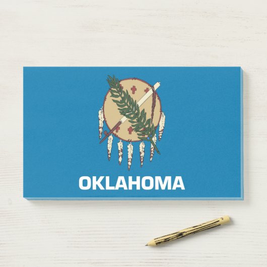 Anmerkungen unter der Flagge von Oklahoma Staat, U Post-it Klebezettel (Auf Schreibtisch)