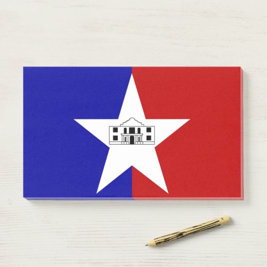Anmerkungen unter der Flagge von San Antonio, USA Post-it Klebezettel (Auf Schreibtisch)