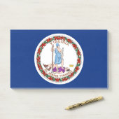 Anmerkungen unter der Flagge von Virginia, USA Post-it Klebezettel (Auf Schreibtisch)