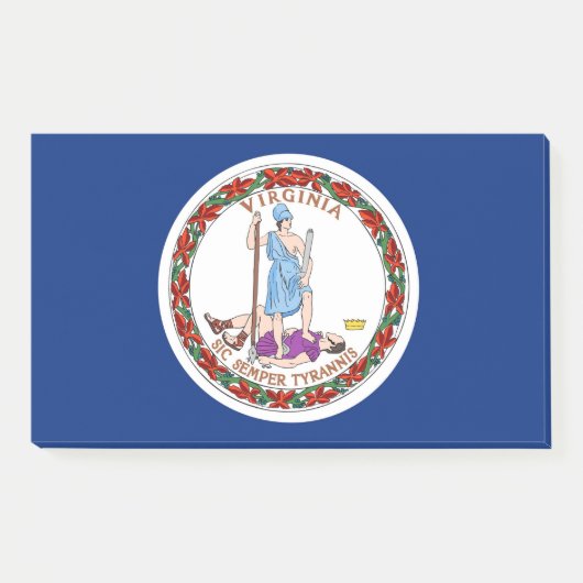 Anmerkungen unter der Flagge von Virginia, USA Post-it Klebezettel (Vorderseite)