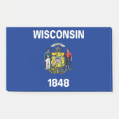 Anmerkungen unter der Flagge von Wisconsin, USA Post-it Klebezettel (Vorderseite)