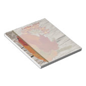 Anmerkungen zu den getrockneten Herbstblättern und Notizblock (angewinkelt)