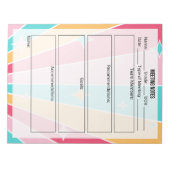 Anmerkungen zu den Sitzungen Notizblock (Vorderseite)