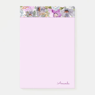 Anmerkungen zu floralen Wasserfarben Post-it Klebezettel