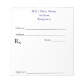 Anmerkungen zu manueller Verschreibung (weiß) Notizblock (Vorderseite)