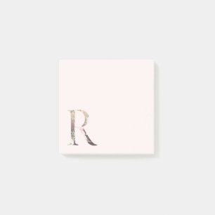 Anmerkungen zu Monogrammen mit Blumenbuchstaben "R Post-it Klebezettel