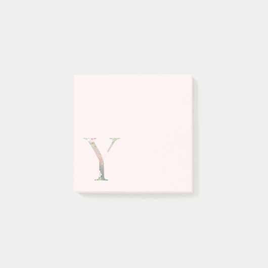 Anmerkungen zum Blumenbrief "Y" Post-it Klebezettel (Vorderseite)