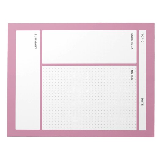 Anmerkungen zum Cornell (Punkt) Notizblock (Vorderseite)