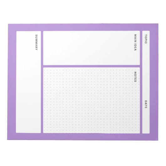 Anmerkungen zum Cornell (Punkt) Notizblock (Vorderseite)