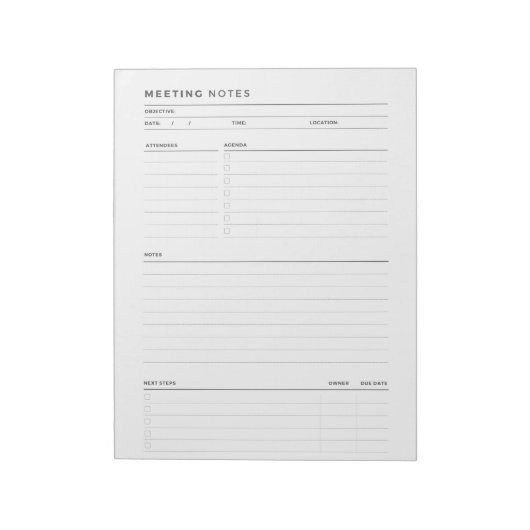Anmerkungen zum Meeting, Notepad, Notepad zum Arbe Notizblock (Rotiert)