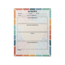 Anmerkungen zum Meeting Notepad - Sun Notizblock