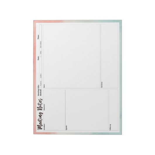 Anmerkungen zum Meeting Notizblock (Rotiert)