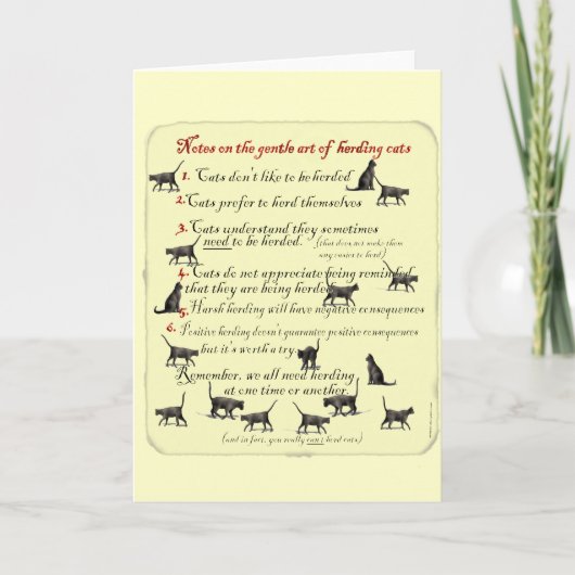 Anmerkungen zur Gentle Art Herding Cats Karte (Vorderseite)