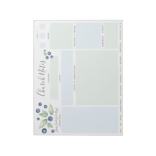 Anmerkungen zur Kirche oder Bibelstudie Notizblock (Rotiert)