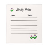 Anmerkungen zur vereinfachten Blumenstudie Notizblock (Vorderseite)