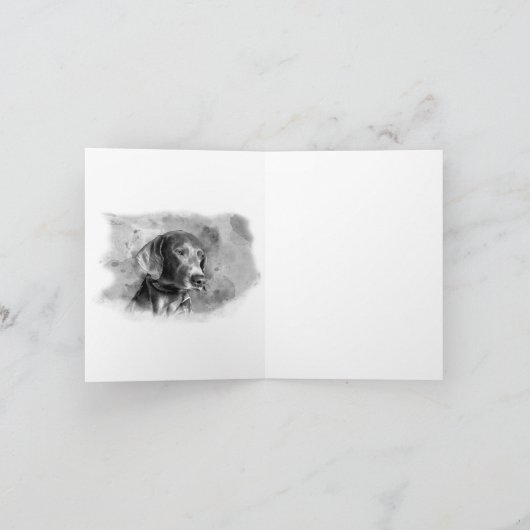 ANMERKUNGS-KARTE DER WASSERFARBE-WEIMARANER MIT KARTE (Innenseite)