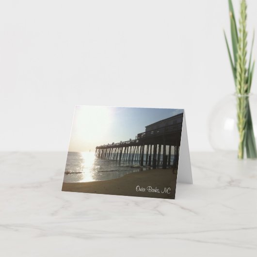 Anmerkungs-Karte - Pier in äußeren Banken, NC Karte (Vorderseite)