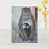 Anmerkungs-Kartemacaque-Affe und Baby - Subic Bay Karte (Gelbe Blume)