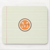 Anmerkungs-Papier-Hintergrund-Orangen-Monogramm Mousepad (Vorne)