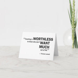 Anmerkungskarte - 'Coaching ist wertlos… " Karte
