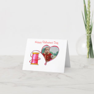 Anmerkungskarte des roten Faden-Valentinsgrußes Feiertagskarte