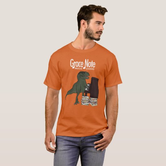 Anmut-Anmerkung T-Rex Klavier T-Shirt (Vorne ganz)