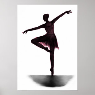 "Anmut" Ballerinaplakat - Rosa Poster