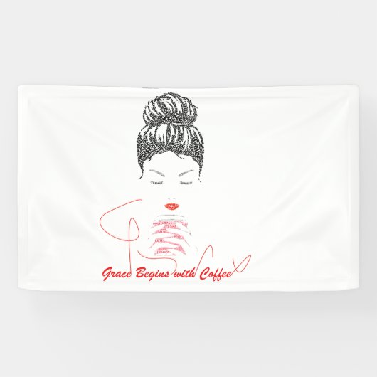 Anmut beginnt mit Coffee-Typografie Banner (Horizontal)