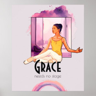 Anmut braucht keine Bühne – Elegante Ballet-Wandku Poster